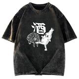 Tokyosol Japanese Retro Beer Landscape Washed T-Shirt