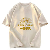 Tokyosol Japanese Beer Art Print Washed T-Shirt