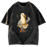 Tokyosol Pigeons Eating Ramen Washed T-Shirt