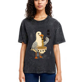 Tokyosol Pigeons Eating Ramen Washed T-Shirt