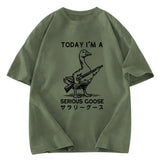 Tokyosol Serious Stupid Goose Women's Crop Raglan T-Shirt