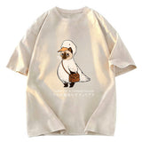 Tokyosol Funny Cat to be Serious Goose meme Washed T-Shirt