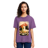 Tokyosol Japanese Ukiyoe Goose Eat Ramen Poster Washed T-Shirt