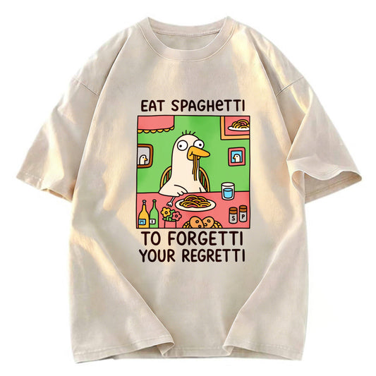 Tokyosol Stupid Goose Eating Pasta Washed T-Shirt