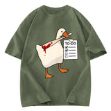 Tokyosol Task Slayer Goose Funny Washed T-Shirt
