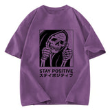 Tokyosol Stay Positive Skeleton Washed T-shirt