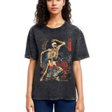 Tokyosol Japanese Horror Skeleton Washed T-shirt