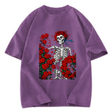 Tokyosol Woodcut Wheel & Roses Washed T-Shirt