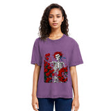 Tokyosol Woodcut Wheel & Roses Washed T-Shirt