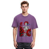 Tokyosol Woodcut Wheel & Roses Washed T-Shirt