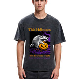 Tokyosol Trashy Halloween Raccoon Washed T Shirt