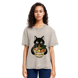 Tokyosol Cat Ramen Fanatic Washed T Shirt