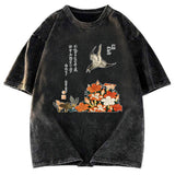 Tokyosol Katsushika Hokusai Cuckoo Washed T Shirt