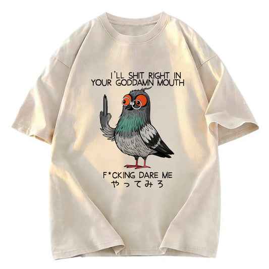 Tokyosol Angry Pigeon Washed T Shirt