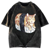 Tokyosol Sushi Cat Washed T Shirt