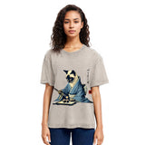 Tokyosol Cat In Kimono Eating Sushi Washed T Shirt