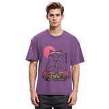 Tokyosol Cute Sushi Cat Eating Washed T Shirt