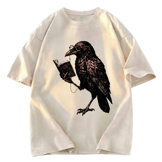 Tokyosol Vintage Raven Book Washed T Shirt