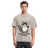 Tokyosol Fat Raccoon Sword Humor Washed T Shirt