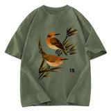 Tokyosol Sparrows Among Bamboo Washed T Shirt