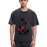Tokyosol Raccoon Playing Guitar Washed T Shirt