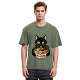 Tokyosol Cat Ramen Fanatic Washed T Shirt