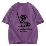 Tokyosol Focused Samurai Raccoon Washed T Shirt