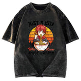 Tokyosol Just A Boy Who Loves Anime And Ramen Washed T Shirt