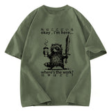 Tokyosol Raccoon Ready To Work Washed T Shirt