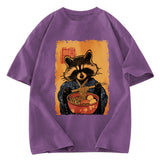 Tokyosol Ramen Obsessed Raccoon Washed T Shirt