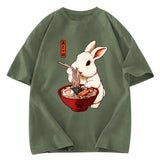 Tokyosol Bunny:One More Bowl, Please! Washed T-Shirt