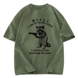 Tokyosol Raccoon Disturbing The Peace Washed T Shirt