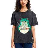 Tokyosol Vintage Frog Ramen Japanes Washed T-Shirt