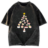 Tokyosol Sushi Christmas Tree Washed T Shirt
