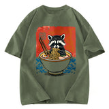 Tokyosol Ramen Lover Raccoon Jean T Shirt