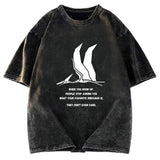 Tokyosol Funny Dinosaur Washed T Shirt