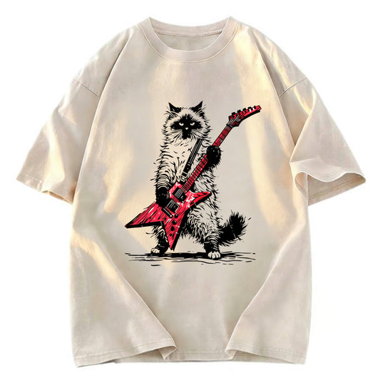 Tokyosol Raccoon Playing Guitar Washed T Shirt
