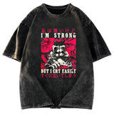 Tokyosol I Am Strong Raccoon Washed T Shirt