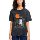 Tokyosol Everyday Is Trash Day Raccoon Washed T Shirt