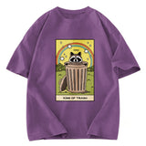 Tokyosol King Of Trash Raccoon Tarot Card Washed T Shirt