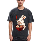 Tokyosol Bunny:One More Bowl, Please! Washed T-Shirt