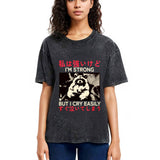 Tokyosol Littlespring I Am Strong Raccoon Washed T Shirt