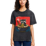 Tokyosol Ramen Lover Raccoon Washed T Shirt