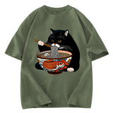 Tokyosol Fat Cat Eating Ramen Classic T-Shirt