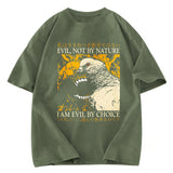 Tokyosol Evil By Choice Funny Japanese Pigeon Washed T Shirt