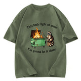 Tokyosol Dumpster Fire Raccoon Washed T Shirt