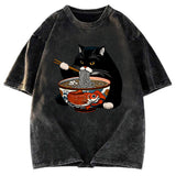 Tokyosol Fat Cat Eating Ramen Classic T-Shirt