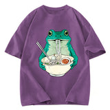 Tokyosol Vintage Frog Ramen Japanes Washed T-Shirt