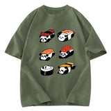 Tokyosol Panda Sushi Washed T Shirt