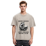 Tokyosol Raccoon Reading Books Less Crooks Washed T Shirt